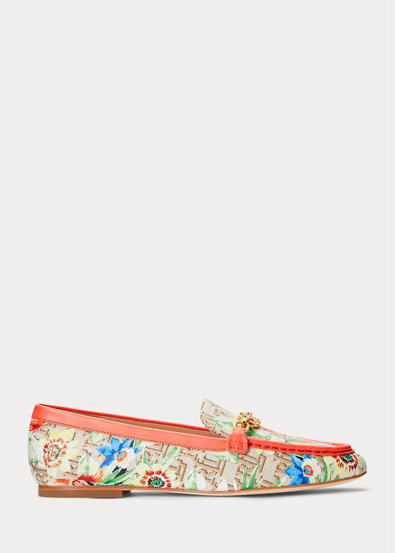 Alpargatas Lauren Mujer Averi Ii Floral Monogram Jacquard Loafer Chile Multicolor QLJRE-9402